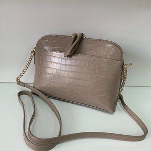 Darla Dome Shape Croc Crossbody Tan